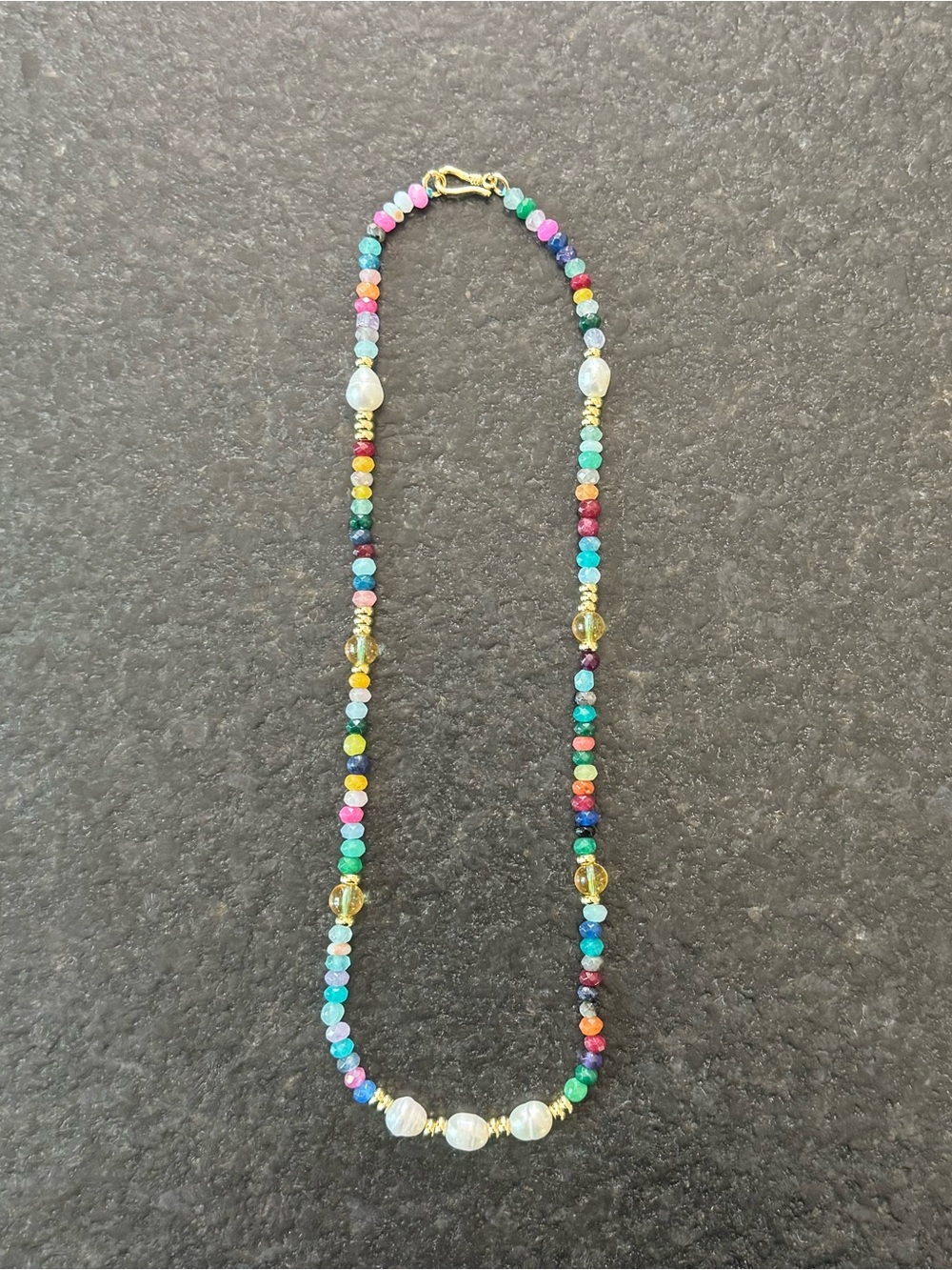 NWOT Tuckernuck Multicolored Gemstone and Pearl Necklace